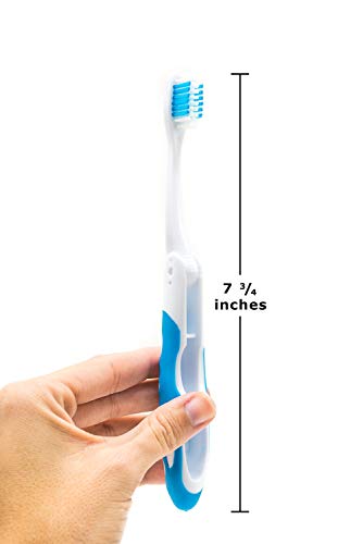 Cepillo de dientes de viaje, plegable en movimiento, cepillo de cerdas medianas (2 unidades)