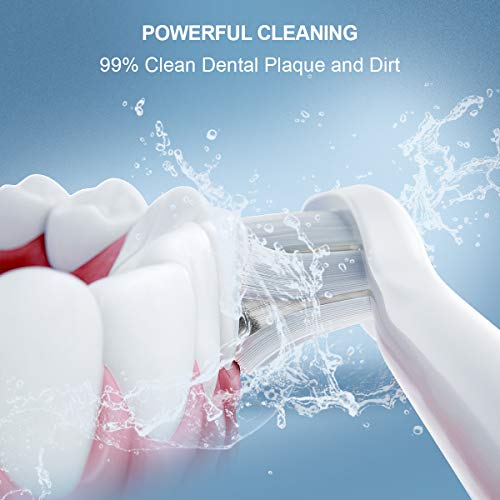 Cepillo de Dientes Eléctrico, BESCHOI Cepillo Dental Electrico Sónico Recargable con 6 Cabezales 5 Modos Impermeable IPX7 Carga Magnética USB, Blanco