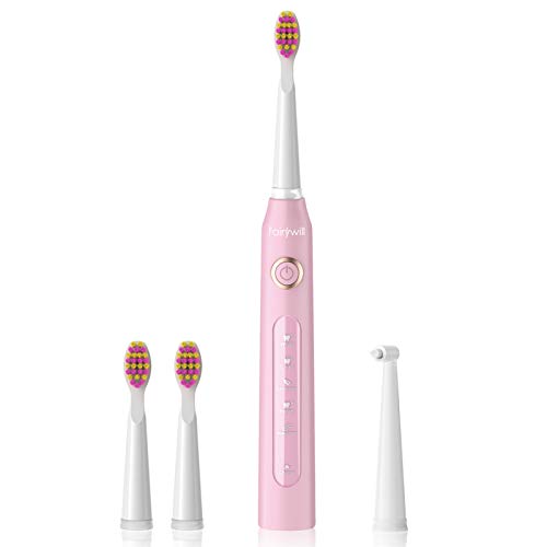 Cepillo de dientes eléctrico Fairywill Limpiar con sonico tecnología 4 horas de carga por 30 días de uso 3 modos de viaje Impermeable y totalmente lavable
