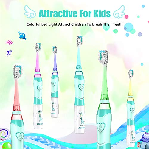 Cepillo de dientes eléctrico para niños, cepillo de dientes de batería para niños con temporizador operado por Sonic Technology para niños y niñas, color multicolor