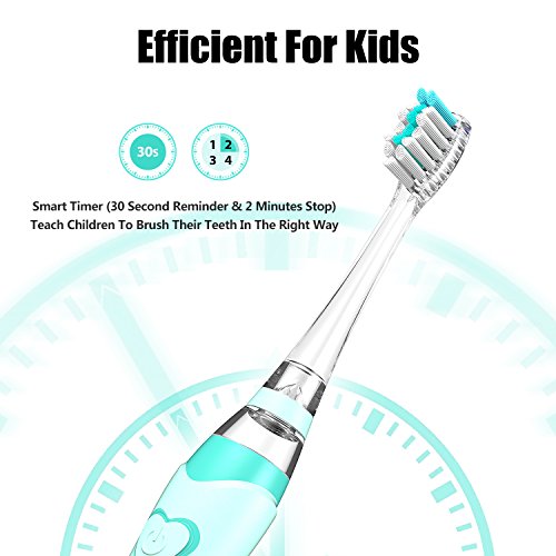 Cepillo de dientes eléctrico para niños, cepillo de dientes de batería para niños con temporizador operado por Sonic Technology para niños y niñas, color multicolor