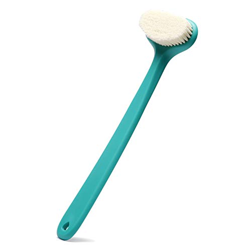 Cepillo de Ducha Naturales y Largo Mango del Cuerpo Cepillo Exfoliación Masajee Limpiar Espalda y Euerpo para Hombres Mujeres, Verde
