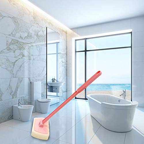 Cepillo de esponja de mango largo, cepillo de limpieza multifuncional antideslizante para el hogar, suelo de cristal, baño, pared, baño, cocina, azulejo