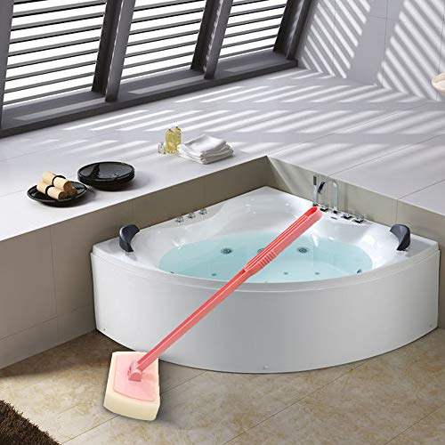 Cepillo de esponja de mango largo, cepillo de limpieza multifuncional antideslizante para el hogar, suelo de cristal, baño, pared, baño, cocina, azulejo
