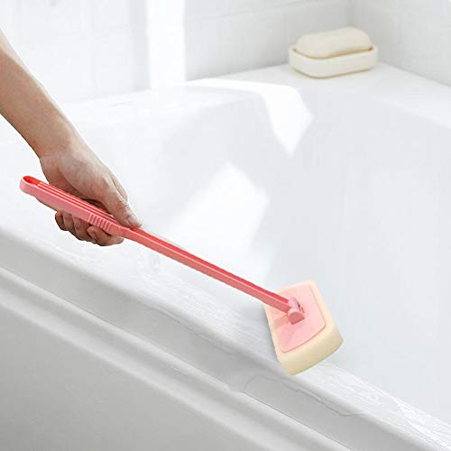 Cepillo de esponja de mango largo, cepillo de limpieza multifuncional antideslizante para el hogar, suelo de cristal, baño, pared, baño, cocina, azulejo