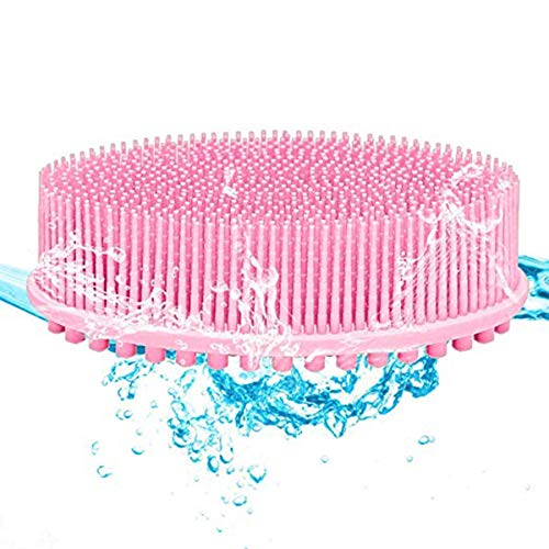 Cepillo de Silicona para el Cuerpo, Alisador Trasero de Silicona, Esponja de Silicona, Esponja de cerdas, Alisador de Silicona para Esponja, Accesorios de baño, Ducha Loofah, 1 Paquete