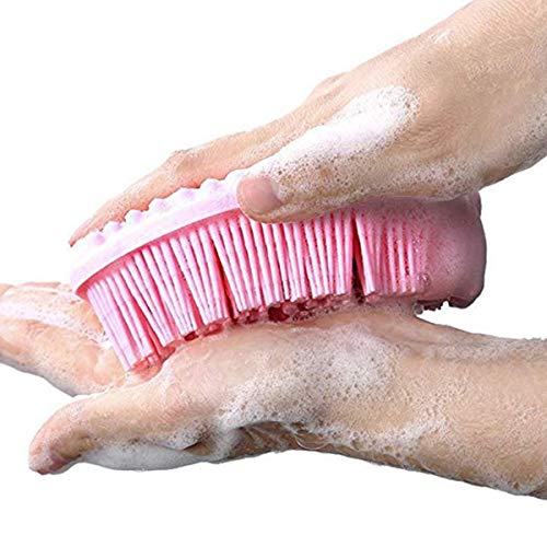 Cepillo de Silicona para el Cuerpo, Alisador Trasero de Silicona, Esponja de Silicona, Esponja de cerdas, Alisador de Silicona para Esponja, Accesorios de baño, Ducha Loofah, 1 Paquete