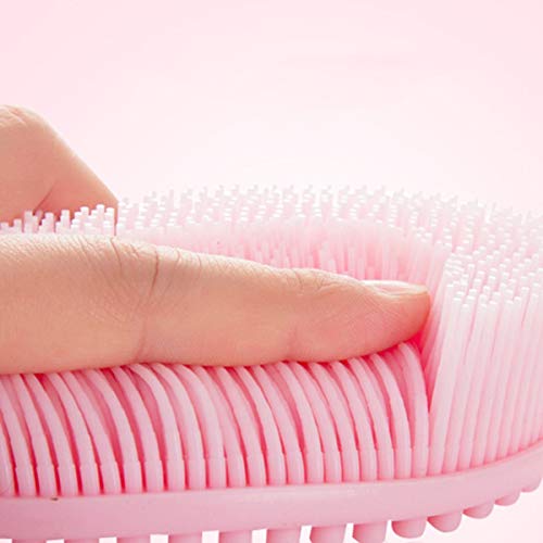 Cepillo de Silicona para el Cuerpo, Alisador Trasero de Silicona, Esponja de Silicona, Esponja de cerdas, Alisador de Silicona para Esponja, Accesorios de baño, Ducha Loofah, 1 Paquete