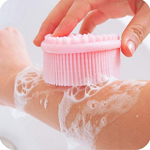 Cepillo de Silicona para el Cuerpo, Alisador Trasero de Silicona, Esponja de Silicona, Esponja de cerdas, Alisador de Silicona para Esponja, Accesorios de baño, Ducha Loofah, 1 Paquete