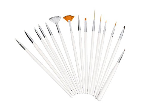 Cepillo del arte del clavo, P&T 20pcs Nail Art Manicura Pedicura Belleza dotting Pen herramienta pincel y pintura polaca para natural, falso, acrílico y uñas de gel