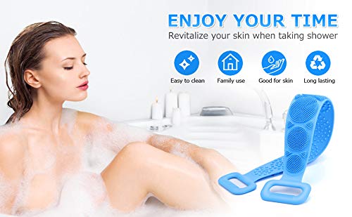 Cepillo Espalda Cepillo Ducha para Espalda Exfoliante Corporal Cepillo de Ducha de Silicona Silicona Cuerpo Cepillo, Cepillo Seco, Cepillo de Baño Ducha con 1 Ganchos Cuadrados