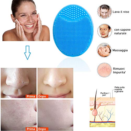 Cepillo Limpieza Facial Jabón Aloe Vera Natural 4X Antiedad Exfoliante Piel Sensible Scrub Desmaquillante Delicada Skin Care Regalo Limpiador Silicona Scrubber