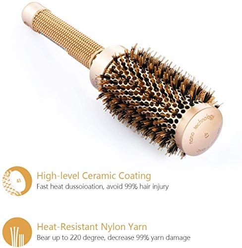 Cepillo nano cerámico iónico redondo para el secado de cabello con 4 dimensiones