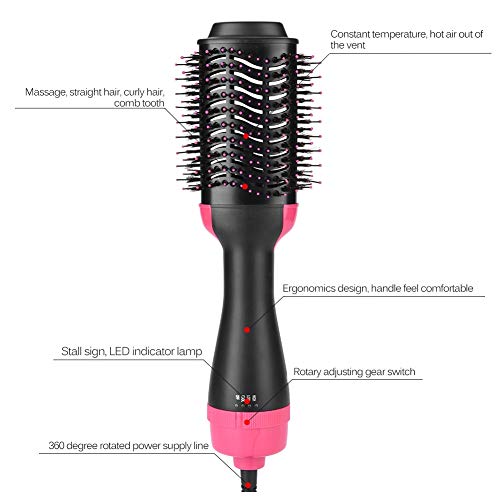 Cepillo para secador de cabello - Anión secador de cabello infrarrojo Cepillo de masaje Cepillo giratorio para el cabello alisado