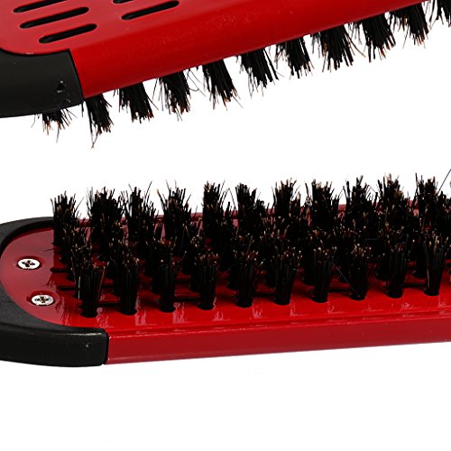 Cepillo Plancha de Pelo De Desenredar Peine Alisador Para Todo Tipo de Cabello Rojo