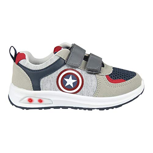 CERDÁ LIFE'S LITTLE MOMENTS Cerdá-Zapatilla con Luces Avengers de Color Gris, Niños, Rojo, 25 EU
