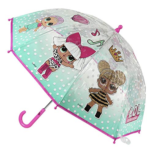 Cerdá Paraguas Manual Burbuja LOL, Azul (Azul 01), One Size (Tamaño del fabricante:45 cm) para Niñas