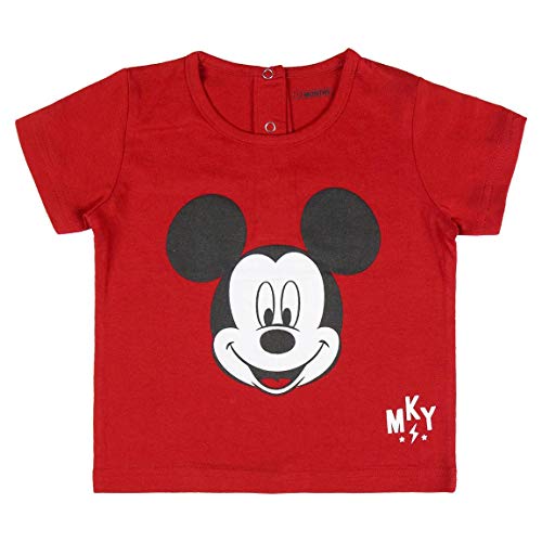 Cerdá Pijama Niño 2 Años de Mickey Mouse - Camiseta + Pantalon de Algodón - Color Rojo Juego Unisex bebé