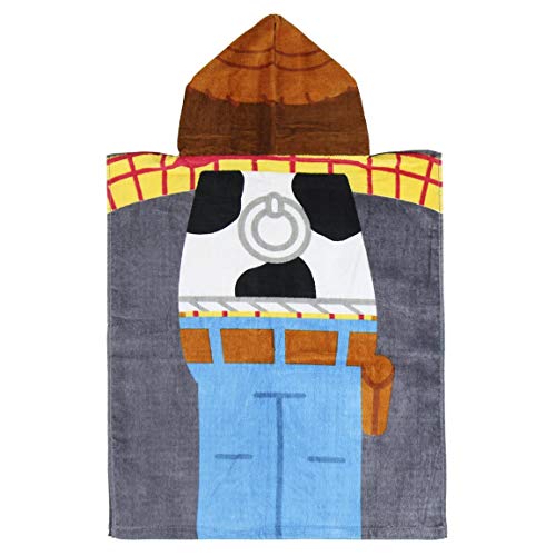 Cerdá Toalla Poncho Infantil con Capucha de Woody Playa, Multicolor, 50 x 115 cm