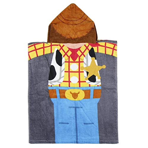 Cerdá Toalla Poncho Infantil con Capucha de Woody Playa, Multicolor, 50 x 115 cm