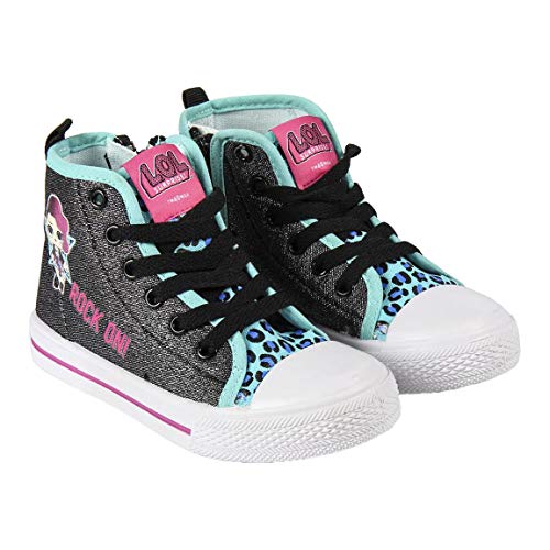 Cerdá Zapatilla Loneta Alta LOL, Altas para Niñas, Negro (Negro C02), 31 EU