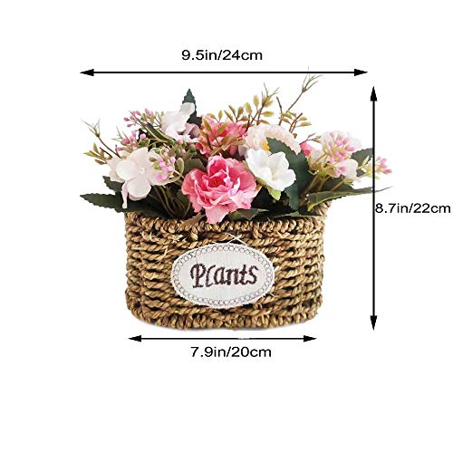 Cesta de flores de seda artificial, arreglos florales, centros de mesa de flores falsas, regalo para bodas, hogar, cocina, jardín, sala de estar, hotel, oficina, fiesta, decoraciones florales, negro