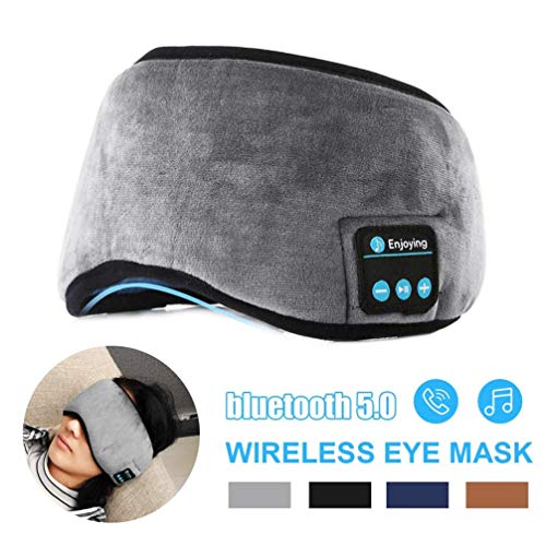 Cfbcc - Auriculares Bluetooth para dormir con máscara de ojos inalámbricos Bluetooth 5.0, música estéreo para dormir, sombra de ojos, micrófono integrado, C (color: B)