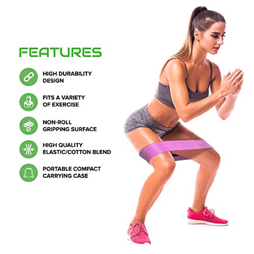 CFX Bandas de Resistencia de la Cadera, Bandas de Ejercicios de Cadera para la tonificación de Caderas, Bandas Antideslizantes de Tela para Fuerza de piernas y glúteos