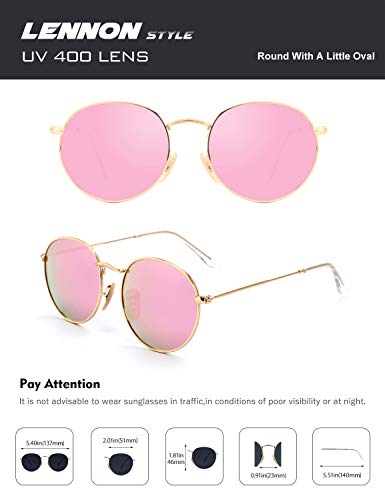CGID E47 Pequeño Estilo Vintage Retro Lennon inspirado círculo metálico redondo gafas de sol polarizadas para hombres y mujeres
