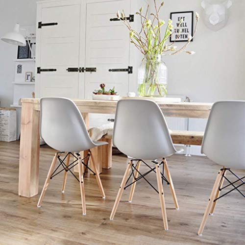 Chairs Asiento Nuevo Ministerio del Interior Ocio Silla de la Cocina de plástico con Patas de Madera de Haya Muebles Modernos for Sala de Estar Escritorio Terraza Lounging Cafeterías