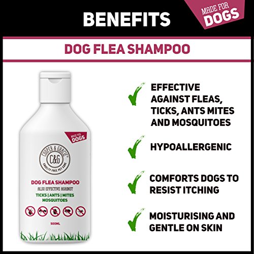 Champú antipulgas para perros, producto de aseo para piel sensible antipicazón de perro y cachorro, tratamiento médico contra pulgas, 500 ml