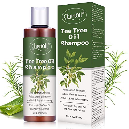 Champú de árbol de té, Champú AntiCaspa de Aceite de Arbol de Te, limpieza profunda de caspa, El cuero cabelludo seco y el cabello con picazó