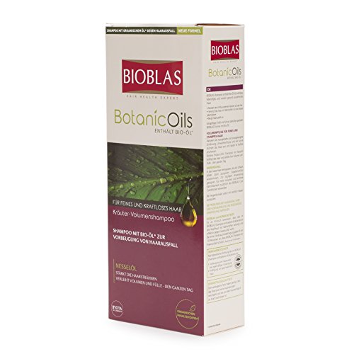 Champú de ortiga para cabello fino y débil con aceite de ortiga: champú para hombre y mujer dermatológicamente testado, anti-caída, con aceite bio, 360 ml | a partir de aceites Bioblas Botanic Oils