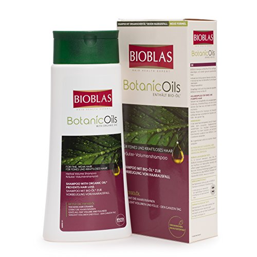 Champú de ortiga para cabello fino y débil con aceite de ortiga: champú para hombre y mujer dermatológicamente testado, anti-caída, con aceite bio, 360 ml | a partir de aceites Bioblas Botanic Oils