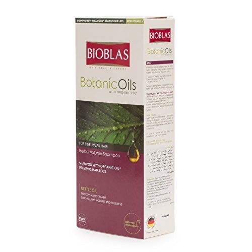 Champú de ortiga para cabello fino y débil con aceite de ortiga: champú para hombre y mujer dermatológicamente testado, anti-caída, con aceite bio, 360 ml | a partir de aceites Bioblas Botanic Oils