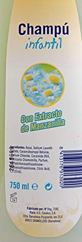 Champú infantil con extracto de manzanilla 750 ml.