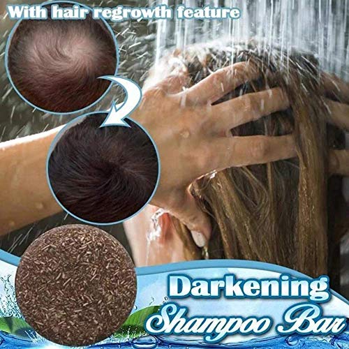 Champú Jabón Extracto de plantas naturales Aceite esencial Nutre el cuero cabelludo Crecimiento del cabello Jabón para el cabello Oscurecimiento Hidratante y repara el cabello dañado (Polygonum)