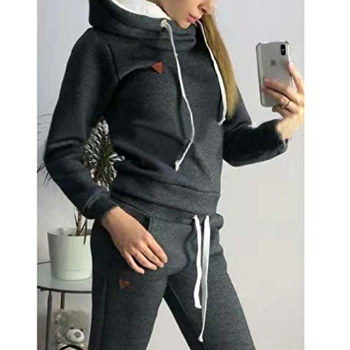 Chandal Conjunto para Mujer Invierno Otoño Casual Conjuntos Deportivos, Moda Manga Larga Pullover con Cordón Sudadera Tops + Pantalones Largo 2pcs Tallas Grandes