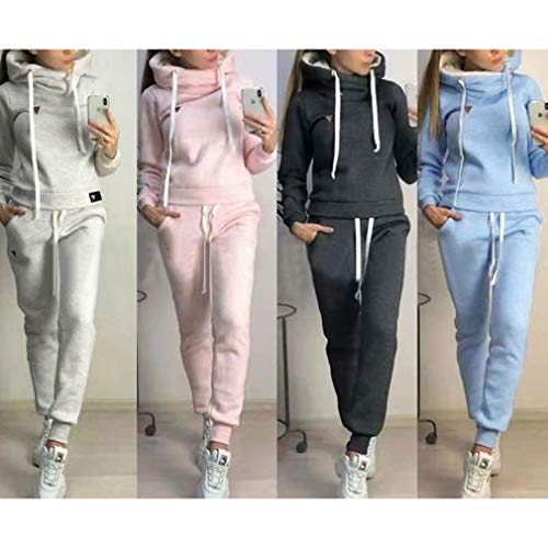 Chandal Conjunto para Mujer Invierno Otoño Casual Conjuntos Deportivos, Moda Manga Larga Pullover con Cordón Sudadera Tops + Pantalones Largo 2pcs Tallas Grandes