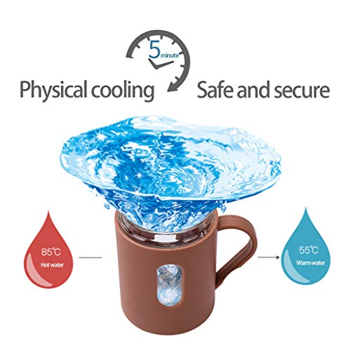 CHANG JIAER Diferencia de Temperatura agitación Copa, automático portátil, Copa Boca Espesa y Suave, Antideslizante platillo de Fondo, enfriamiento físico, Resistente al Agua,Rosado