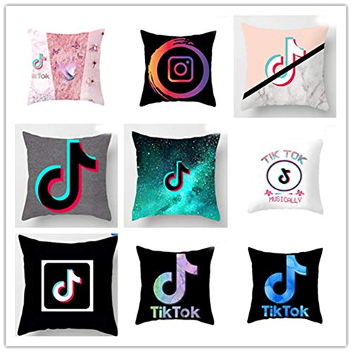 Changping Fashion - Funda de almohada Tik Tok para decoración del hogar, tamaño cuadrado, 45,8 cm, funda de cojín (#06)