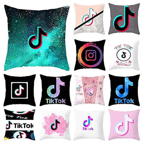 Changping Fashion - Funda de almohada Tik Tok para decoración del hogar, tamaño cuadrado, 45,8 cm, funda de cojín (#06)
