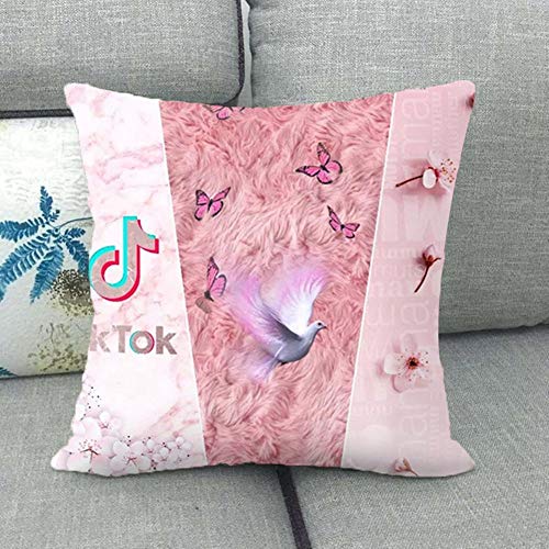 Changping Fashion - Funda de almohada Tik Tok para decoración del hogar, tamaño cuadrado, 45,8 cm, funda de cojín (#06)