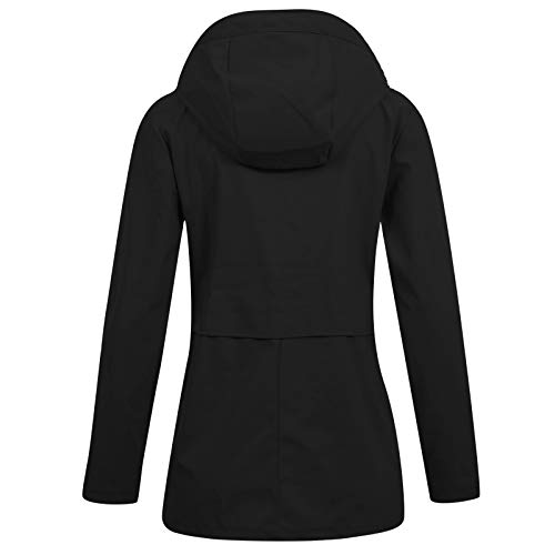 Chaqueta con Capucha Impermeable Chaqueta Deportiva Desmontable y Transpirable para Exteriores_Chaqueta con Capucha para Mujer Abrigo Cálido Chubasqueros Impermeables al Aire Libre de Manga Larga