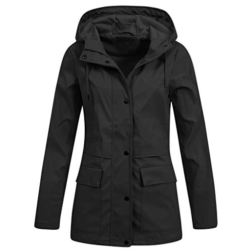 Chaqueta con Capucha Impermeable Chaqueta Deportiva Desmontable y Transpirable para Exteriores_Chaqueta con Capucha para Mujer Abrigo Cálido Chubasqueros Impermeables al Aire Libre de Manga Larga