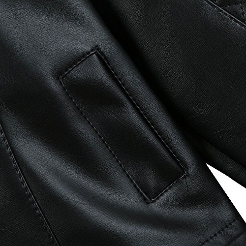 Chaqueta De Cuero de niñas niños, Gusspower Abrigo De Moda PU con Cremallera La Solapa Sudaderas de Manga Larga Otoño e Invierno 1-5 Años