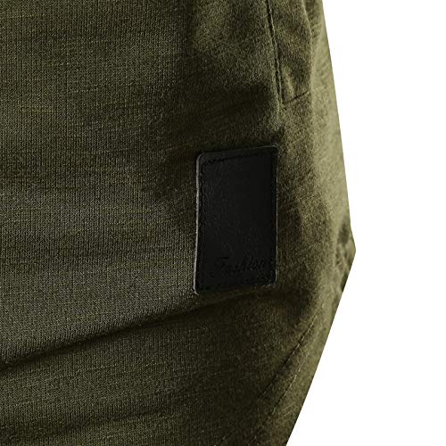 Chaqueta de Manga Larga para Hombre, con Capucha, para otoño e Invierno Verde Ejercito Verde M