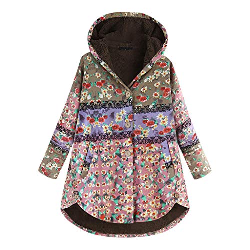 Chaqueta Traje Mujer Abrigo Mujer Invierno para Mujer Chaleco Kimono Chaqueta Blazer Talla Grande Mujer Abrigos con Capucha Estampado Floral Chaqueta Lana Boho Parka Vintage Abrigo BuyO