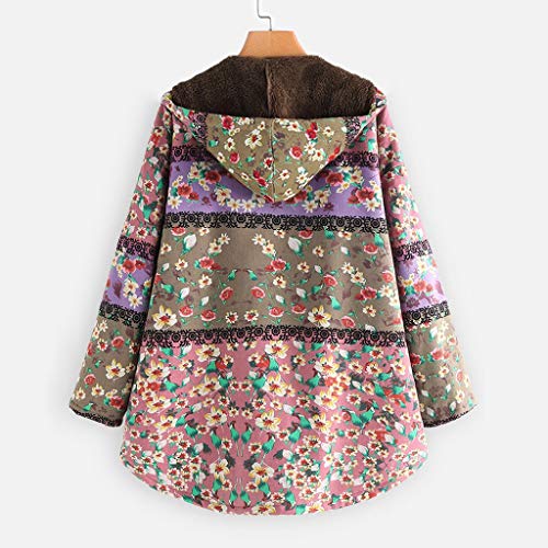 Chaqueta Traje Mujer Abrigo Mujer Invierno para Mujer Chaleco Kimono Chaqueta Blazer Talla Grande Mujer Abrigos con Capucha Estampado Floral Chaqueta Lana Boho Parka Vintage Abrigo BuyO