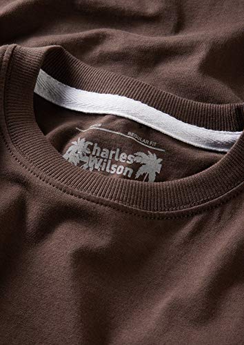 Charles Wilson 5er Packung Einfarbige T-Shirts mit Rundhalsausschnitt (Medium, Dark Essentials Type 42)